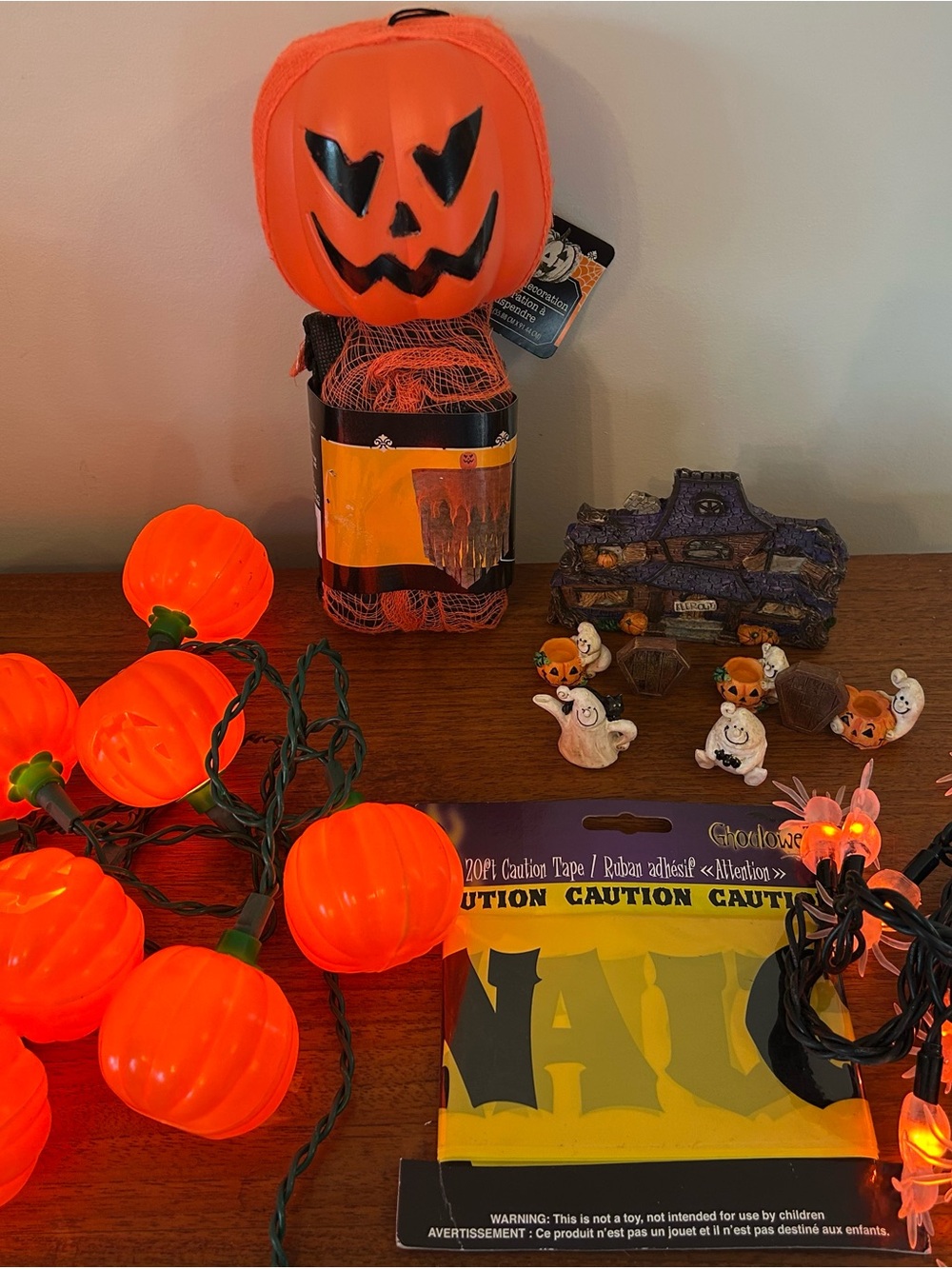 Halloween Decor Lot! Spooky String Lights Lantern Pumpkin Spiders Ghosts